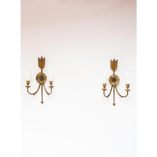 Large French Empire Style Arrow Wall Sconces, 1800s, Set of 2 For Sale - Image 10 of 10