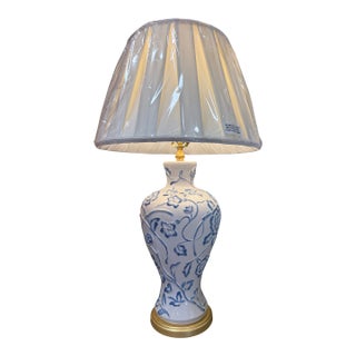 Blue Floral Lamp For Sale