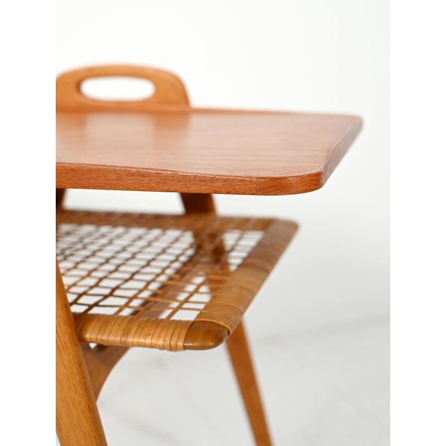 Brown Danish Coffee Table with Double Shelf, 1960s For Sale - Image 8 of 12