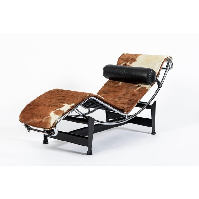 Vintage Cassina Lc4 Cowhide Leather Chaise Lounge Chair by Le Corbusier 1960s For Sale - Image 16 of 16