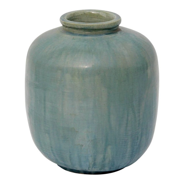 Contemporary Green Ceramic Vase For Sale