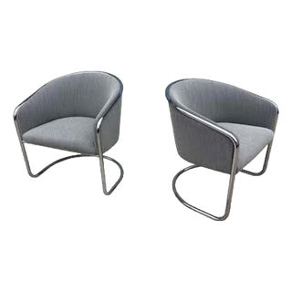 Thonet Chrome Lounge Chairs designed by Anton Lorenz For Sale
