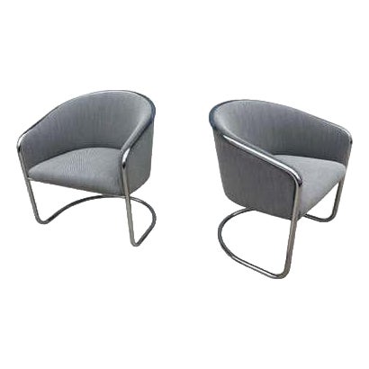Thonet Chrome Lounge Chairs designed by Anton Lorenz For Sale