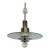Mid 20th Century Art Deco Saturn Etched-Glass + Chrome Chandelier For Sale