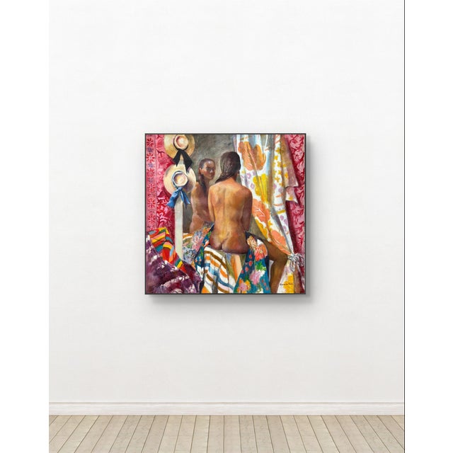 Mid-Century Modern Mid Century Oil Painting on Canvas by Blanch Fried For Sale - Image 3 of 5