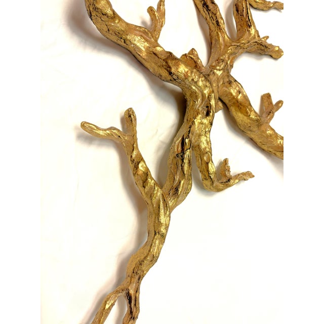 Vintage Felix Agostini Style Gold Faux Bois Branch Candle Wall Sconces- A Pair For Sale - Image 11 of 15
