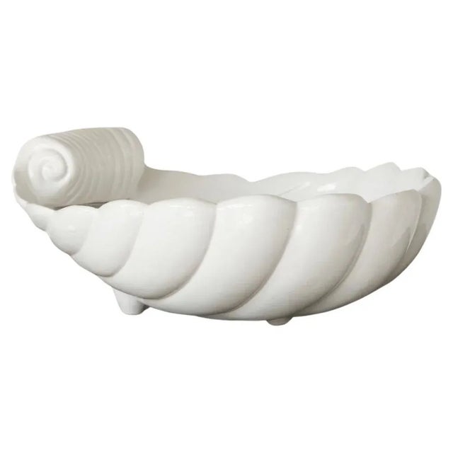 Large Mid-Century Shell Shaped Ceramic Bowl, 1940s For Sale - Image 11 of 11