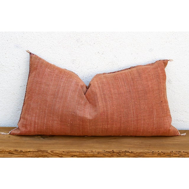 Copper Terracotta Trail Oversized Lumbar Moroccan Pillow For Sale - Image 8 of 9