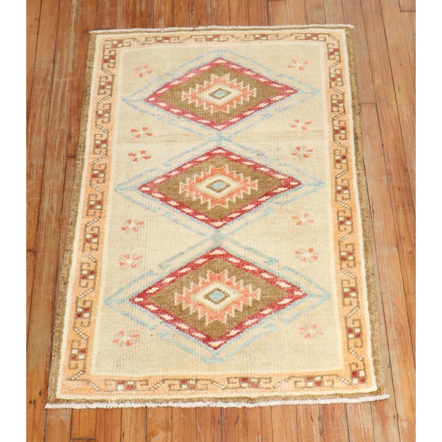 Tribal Turkish Scatter Rug from the 3rd quarter of the 20th century
