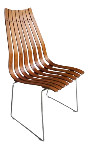 Modern Rosewood Slatted Norwegian Chair by Hans Brattrud for Move Mobler
