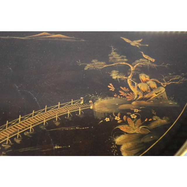 Theodore Alexander New Old Stock Painted Chinoiserie Demilune Commode For Sale In Philadelphia - Image 6 of 15