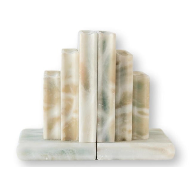Mid 20th Century Marble Stacked Book Form Bookends, Pair For Sale - Image 5 of 6
