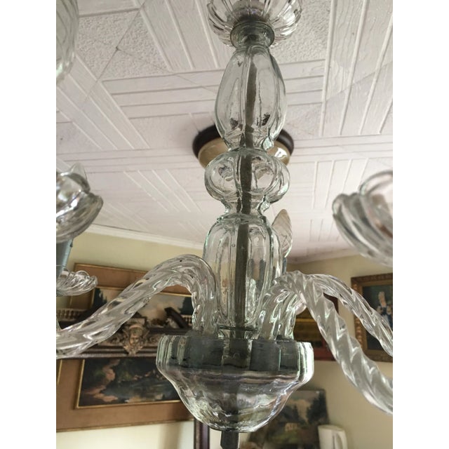 Metal Venetian Glass Chandelier, 1950s For Sale - Image 7 of 13