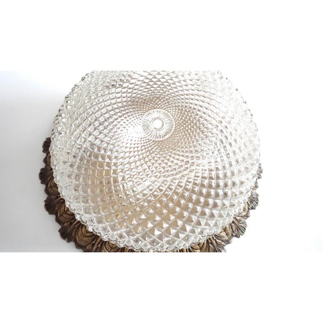 Mid-Century Modern Brass and Crystal Glass Ceiling Lamp from Unbekannt, 1970s For Sale - Image 3 of 7