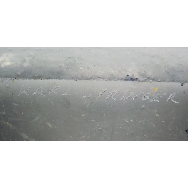 Karl Springer 1980s Karl Springer Scavo Large Vase - Signed For Sale - Image 4 of 4