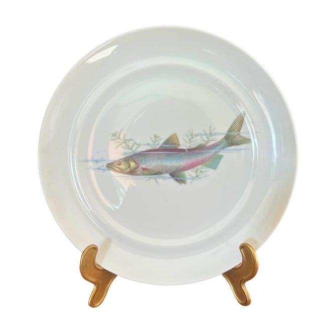 Limoges, France French Limoges Porcelain Fish Platter Set With 6 Plates, Circa 1930 For Sale - Image 4 of 8