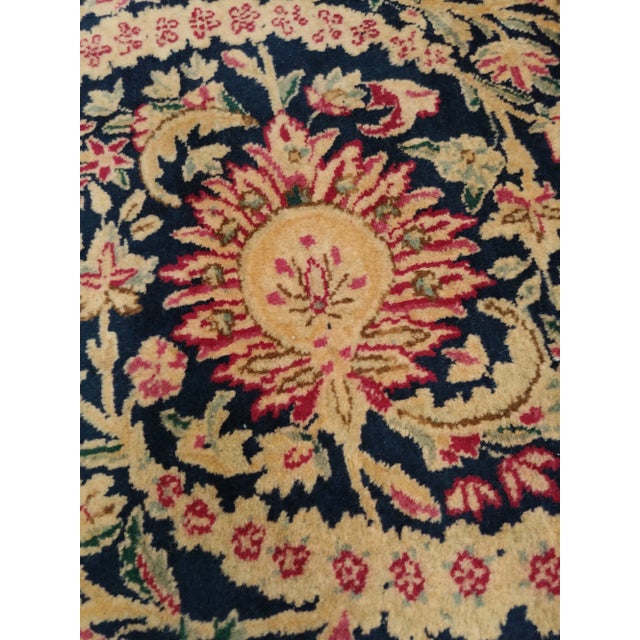 Navy Blue Early 20th Century Antique Kerman Persian Handmade Rug-11′5″ × 16′2″ For Sale - Image 8 of 13