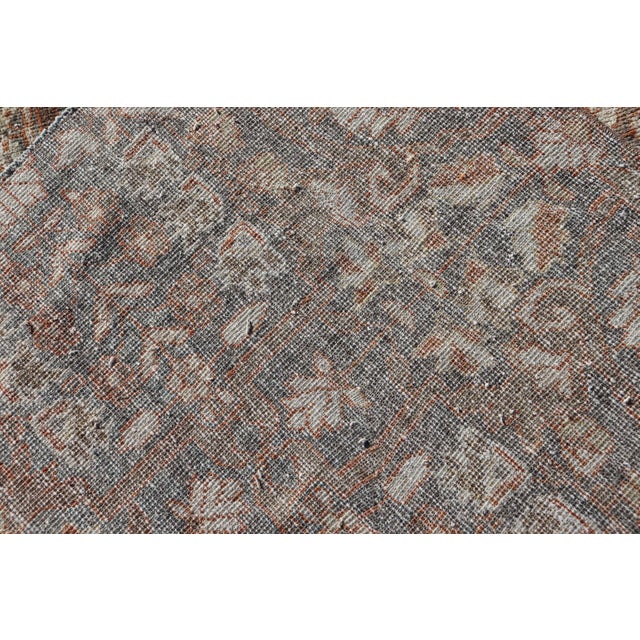 Antique Persian Sultanabad Runner With Soft Blue-Gray Field and Allover Motifs For Sale - Image 10 of 11