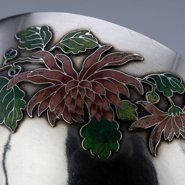Silver 19th Century Chinese Export Solid Silver & Enamel Bowl by Wang Hing, 1890s For Sale - Image 8 of 18