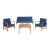 Parcer 4 Piece Living Set - Natural/Navy For Sale