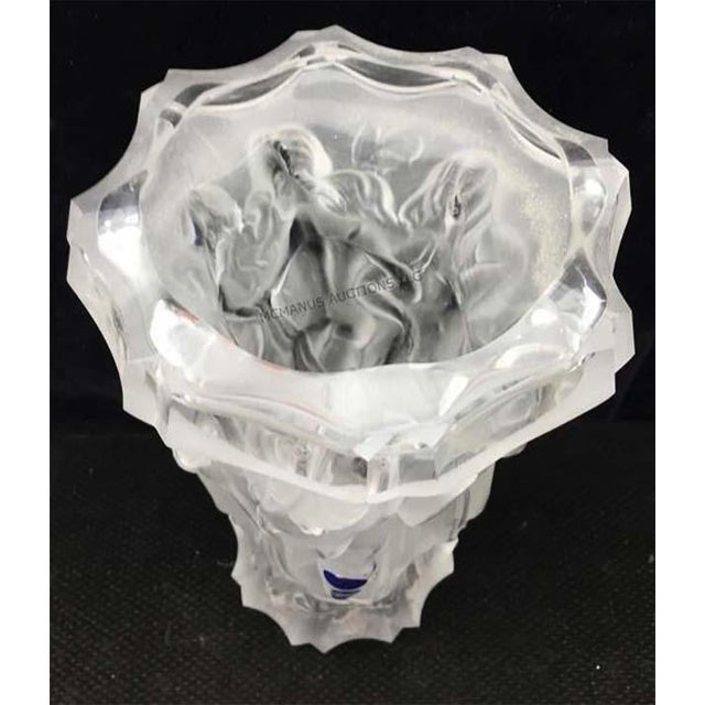 Art Deco Nude Figures Frosted Glass Art Deco Vase by Ehaiama Zelezny Brod of Bohemia For Sale - Image 3 of 5