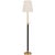 Modern Thomas O'Brien by Visual Comfort Signature Bryant Wrapped Table Lamp in Hand-Rubbed Antique Brass and Chocolate Leather with Linen Shade For Sale - Image 3 of 3