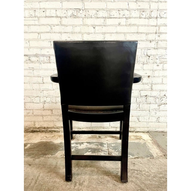 Dessin Fournir Leather Dining Arm Chairs- A Set of 8 For Sale In Chicago - Image 6 of 10