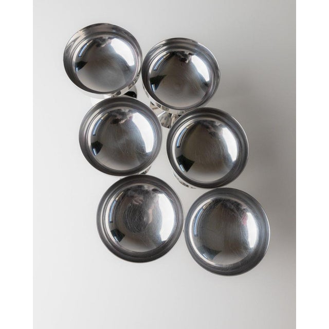 Vintage Stainless Steel Champagne Bowls in Bamboo, Italy, 1970s, Set of 6 For Sale - Image 3 of 11