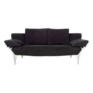1600 Two-Seater Sofa in Black Fabric from Rolf Benz For Sale