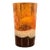 Vintage Pier 1 Amber Tortoiseshell Art Glass Hurricane Candle Holder & Vase For Sale