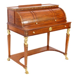 French Empire Revival Cylinder Desk, 19th Century For Sale