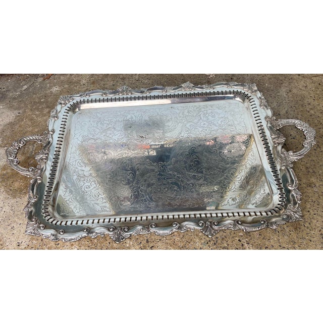 This is a beautiful heavy silver plate tray made by Birmingham Silver Co. in Yalesville CT which was founded in 1957 and...