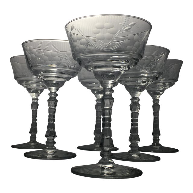 Vintage Libbey Rock Sharpe Crystal Wine Glasses Set of 6 Chairish