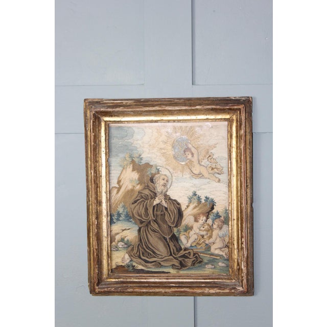 Spanish Artist, Composition, 18th Century, Embroidered & Painted Silk Panel For Sale - Image 13 of 18