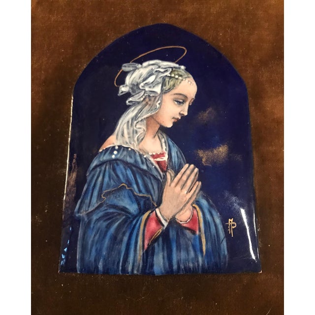 Vintage Limoges Painting of the Virgin Mary, Enamel on Copper Chairish