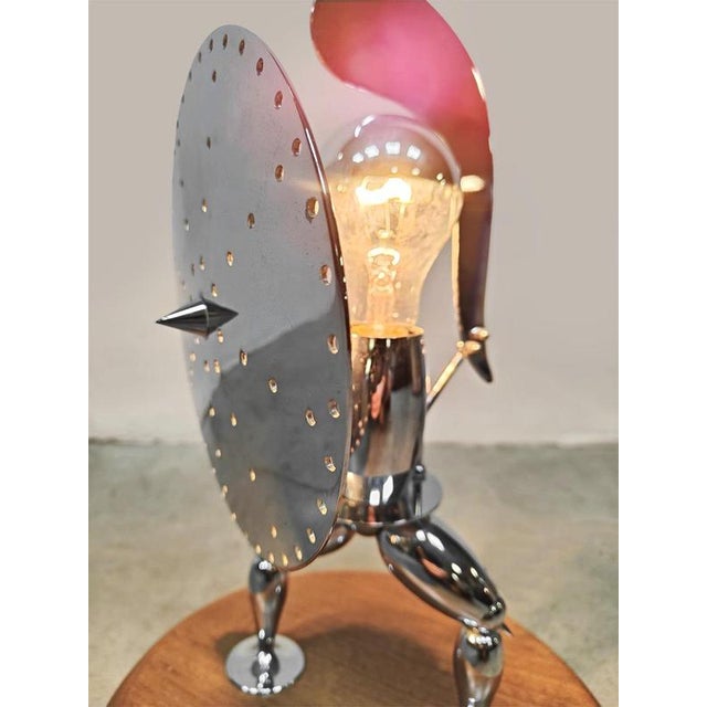 Metal Vintage Italian Metal Figure Table Lamp, 1970s For Sale - Image 7 of 7