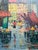 LE-BLANC inspires beautiful colors, and subjects in this charming oil on board. The artist describes the street of Paris...