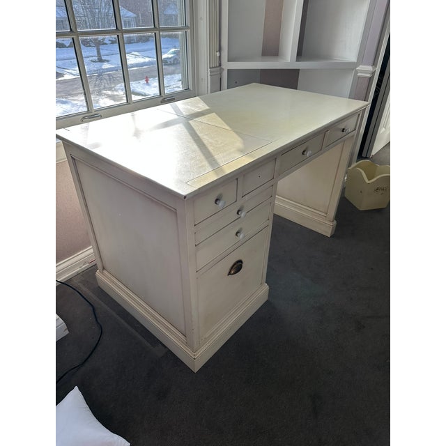 Grange Grange Shabby Chic Soft White Desk With Keyboard Drawer and Cabinets For Sale - Image 4 of 10