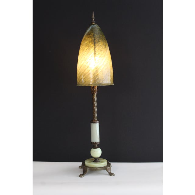 Rustic Early 20th Century Tiffany Style Table Lamp For Sale - Image 3 of 13