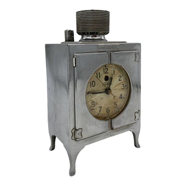 Chrome General Electric Monitor Top Refrigerator Electric Clock 1928 For Sale