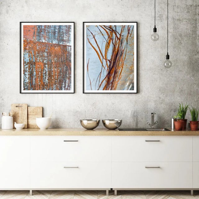 Contemporary Pair of Abstract Industrial Photographs, Abstract Art Prints, Set of Two 24 X 36" Fine Art Photography Prints, Rust Artworks For Sale In Boston - Image 6 of 9