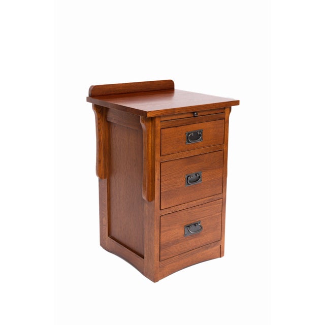 Crofter Style 3 Drawer End Table With Writing Tray- Walnut For Sale In Chicago - Image 6 of 18