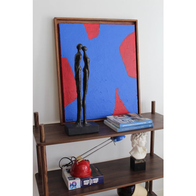 Bodasca, Blue on Red, 2025, Acrylic on Canvas For Sale - Image 3 of 14