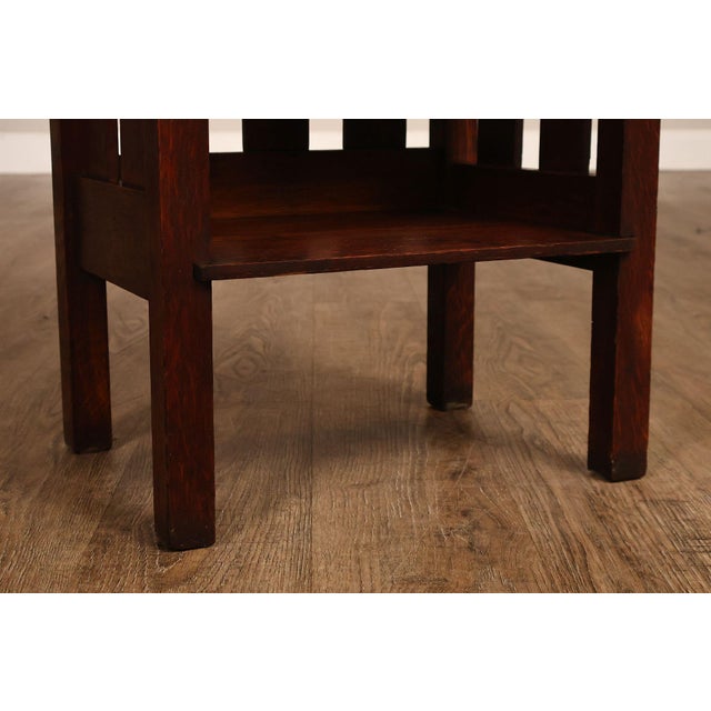 Brown Stickley Brothers Antique Mission Oak Magazine Stand Bookcase For Sale - Image 8 of 18