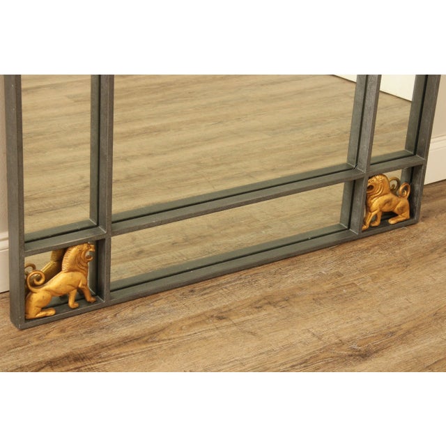 Late 20th Century Late 20th Century Neoclassical Revival Style Steel Frame Wall Mirror For Sale - Image 5 of 13