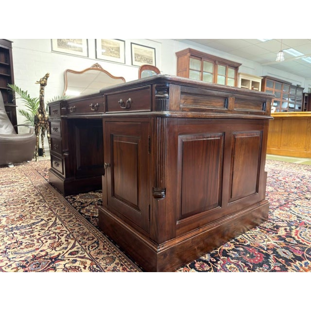 Brown Chesterfield English Desk in Teak For Sale - Image 8 of 18