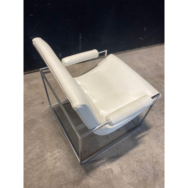 1970s Scoop Chair Attributed to Milo Baughma With the Thinline Chrome Frame For Sale In New York - Image 6 of 7