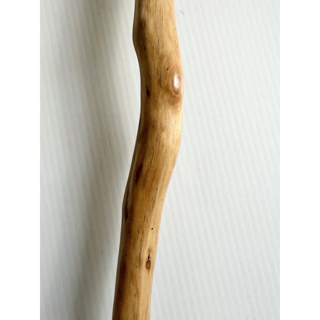 Rustic Natural Wooden Walking Stick, Rustic Hiking Staff/ Cane Twisted, T Handle 36” For Sale - Image 3 of 15
