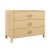 Contemporary Matthew Izzo Home - Getty Natural Grasscloth, Three Drawer Dresser With Brass Hardware For Sale - Image 3 of 7