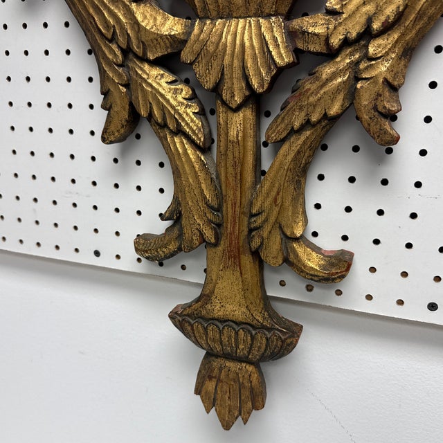 Vintage circa 1950 Italian painted/gilt carved wood mirror.